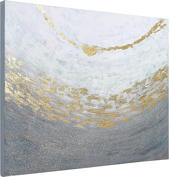 Empire Art Direct Abstract Wall Art Textured Hand Painted Canvas by Martin Edwards, Unframed, 40" x 30", Golden Tundra