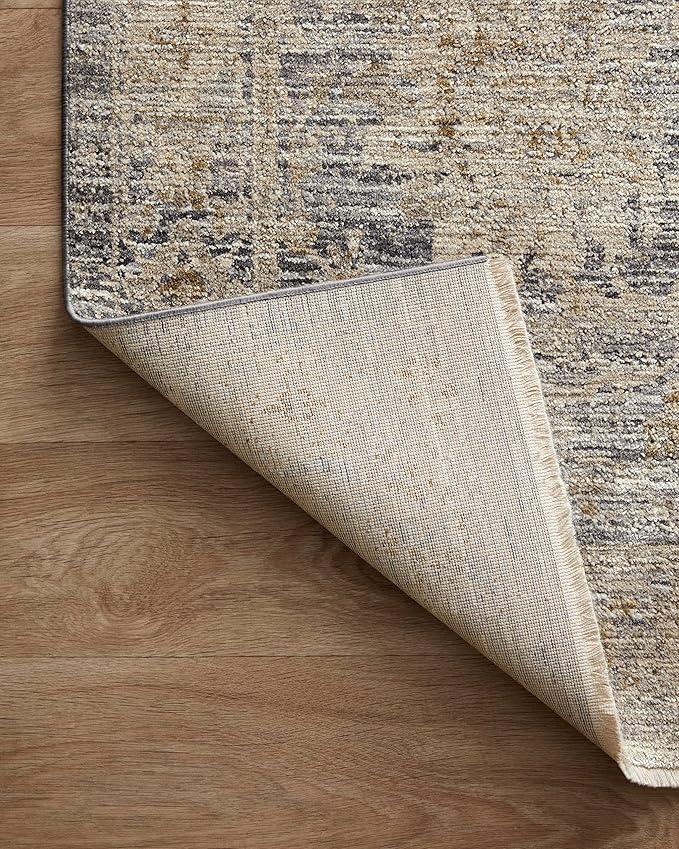 Loloi Jean Stoffer Katherine Collection KES-02 Charcoal/Gold 7'-10'' x 10', .25" Pile Height, Area Rug