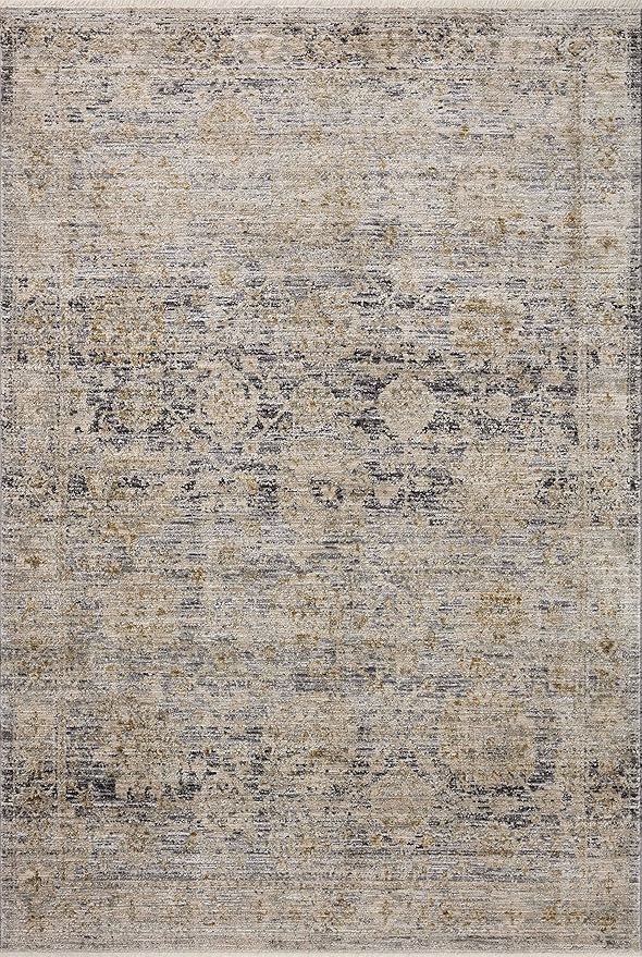 Loloi Jean Stoffer Katherine Collection KES-02 Charcoal/Gold 2'-7'' x 8'-0'', .25" Pile Height, Runner Rug