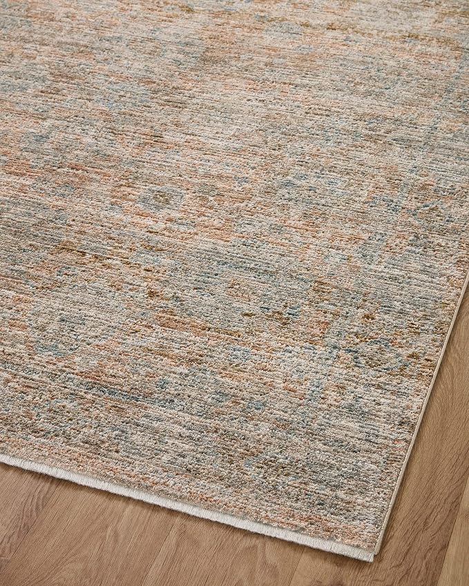 Loloi Jean Stoffer Katherine Collection KES-02 Terracotta/Smoke 5'-3'' x 7'-9'', .25" Pile Height, Area Rug