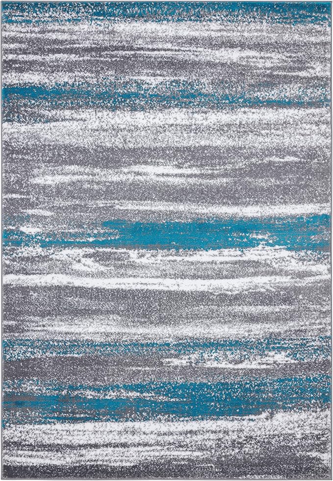 LUXE WEAVERS Modern Abstract Turquoise 6x9 Area Rug