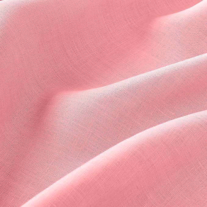 D'Moksha Homes Dusty Pink Linen Tablecloth 60 x 120 Inch - 100% Pure Linen Hemstitch Tablecloth for Rectangle Tables - Classic Hemstitch, Machine Washable Table Cloth for Thanksgiving