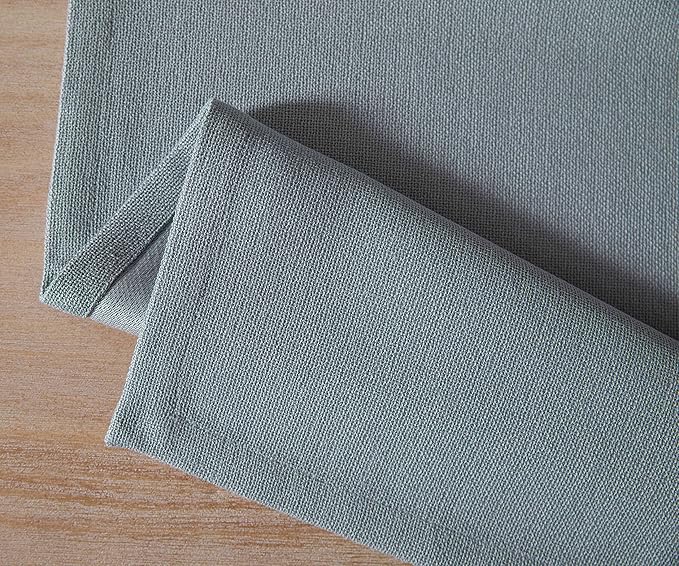 ZeeMart Burlap Style Farmhouse Table Runners 48 Inches Long, Dusty Blue Rustic Woven Dining Table Runner for Everyday Use, 14x48 Inches, Light Dusty Blue