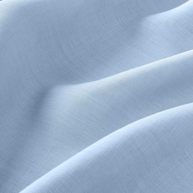 D'Moksha Homes Linen Tablecloth 60 x 120 Inch - 100% Pure Linen Powder Blue Table Cloth for Rectangle Tables - Machine Washable Cloth Tablecloth for Fall, Thanksgiving, Holiday