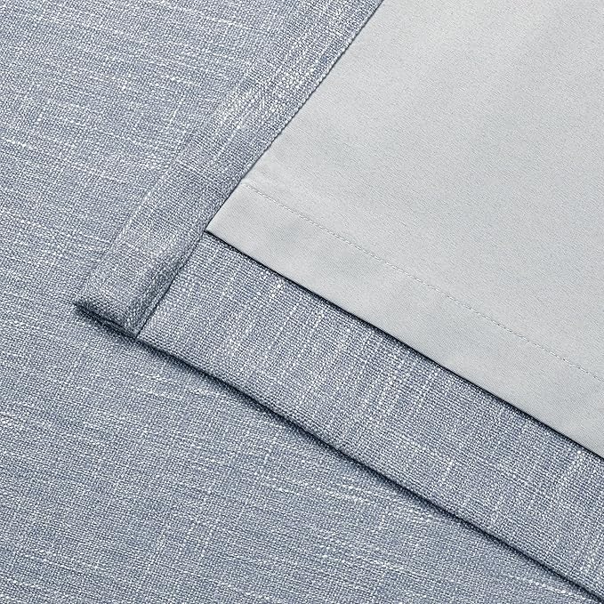 Vision Home Chambray Blue Full Blackout Curtains Pinch Pleated Room Darkening Window Curtains 63 inch for Living Room Bedroom Thermal Insulated Pinch Pleat Drapes with Hooks Back Tab 2 Panel 40"Wx63"L
