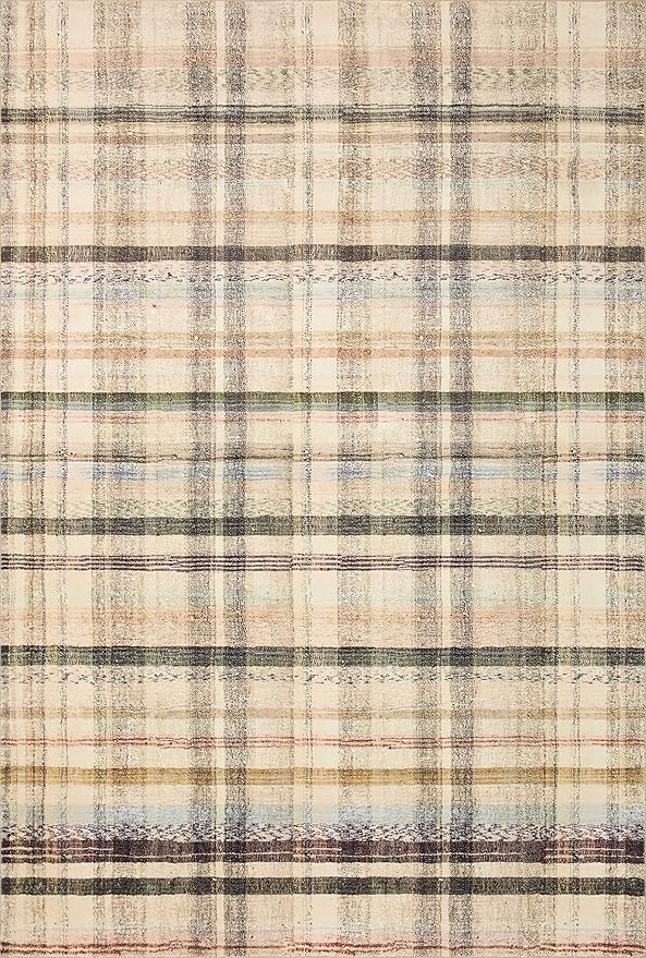 Loloi Chris Loves Julia Humphrey Collection HUM-02 Ivory/Multi 3'-6'' x 5'-6'', .38" Pile Height, Accent Rug feat. CloudPile