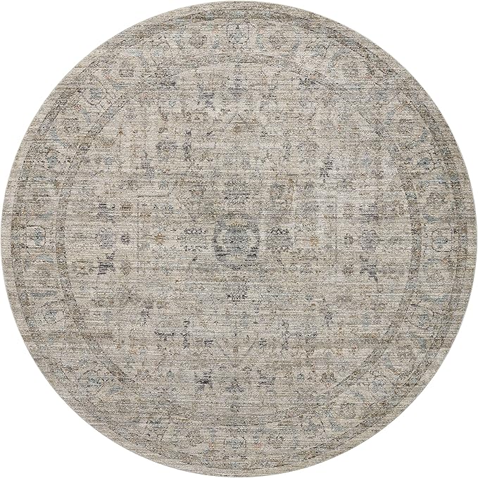 Loloi Jean Stoffer Katherine Collection KES-03 Beige/Mist 5'-3" x 7'-9", .25" Pile Height, Area Rug