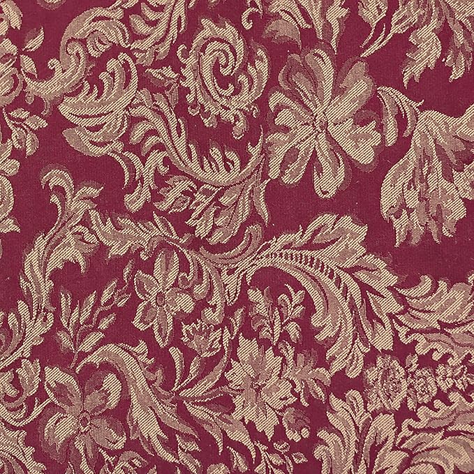Ultimate Textile Miranda 60 x 144-Inch Rectangular Damask Tablecloth Bordeaux