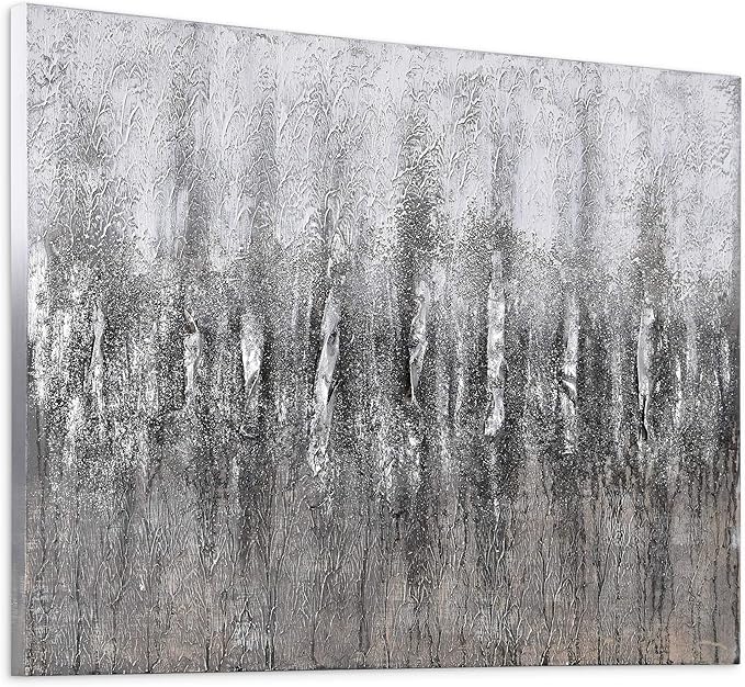 Empire Art Direct Abstract Wall Art Textured Hand Painted Canvas by Martin Edwards, Unframed, 40" x 30", Gray Frequency