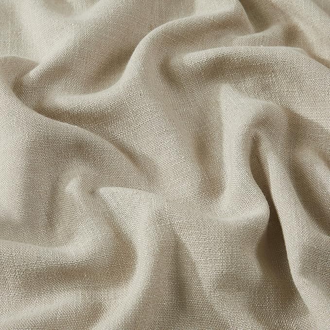 Vision Home Sand Pinch Pleated Full Blackout Curtains Linen Blended Room Darkening Window Curtains 102 inch for Living Room Bedroom Thermal Insulated Pinch Pleat Drapes with Hooks 40" Wx102 Lx2