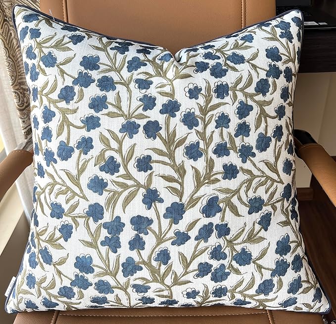 Cullum Floral Printed Decorative Square Accent Throw Pillow Cover - Decor for Living Room, Sofa, Chair, Patio, Car, Balcony, Bench, Porch, Nursery, Office, Bedroom - 20x20 Inches