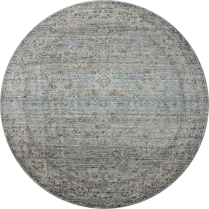 Loloi Jean Stoffer Katherine Collection KES-01 Ocean/Gold 9'-6'' x 13'-1'', .25" Pile Height, Area Rug