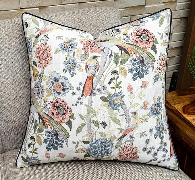 Latikala Printed Decorative Square Accent Throw Pillow Cover - Decor for Living Room, Sofa, Chair, Patio, Car, Balcony, Bench, Porch, Nursery, Office - 22x22 Inches, Spice