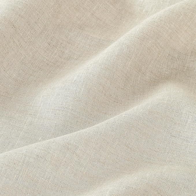D'Moksha Homes Light Natural Linen Tablecloth 60 x 156 Inch - 100% Pure Linen Natural Tablecloth for Rectangle Tables - Classic Hemstitch, Machine Washable Table Cloth for Thanksgiving, Christmas