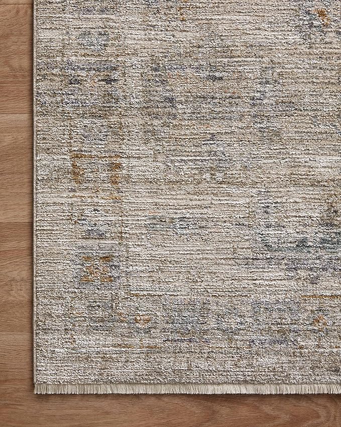 Loloi Jean Stoffer Katherine Collection KES-04 Pebble/Ocean 9'-6" x 9'-6", .25" Pile Height, Round Area Rug