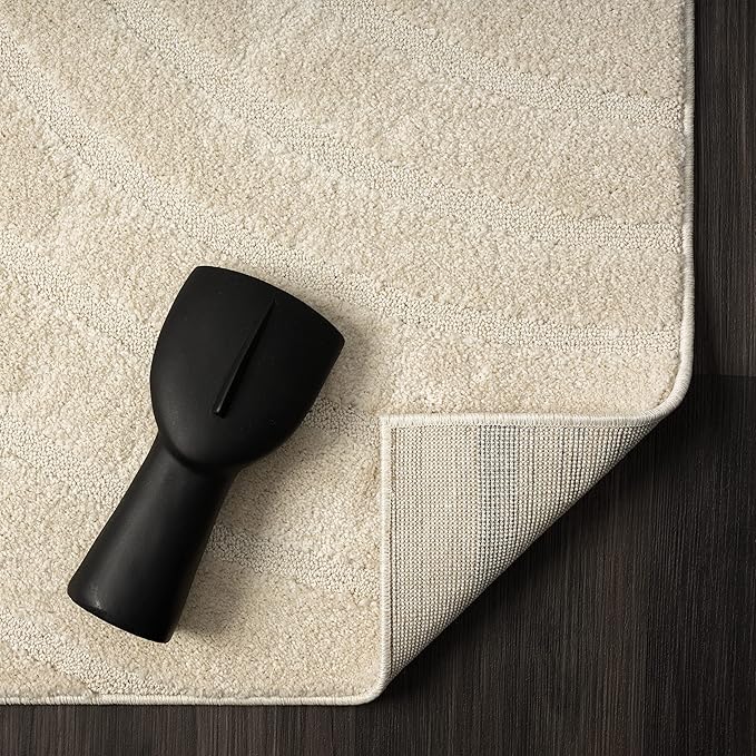 LUXE WEAVERS Modern Geometric Wave Cream 8x10 Area Rug