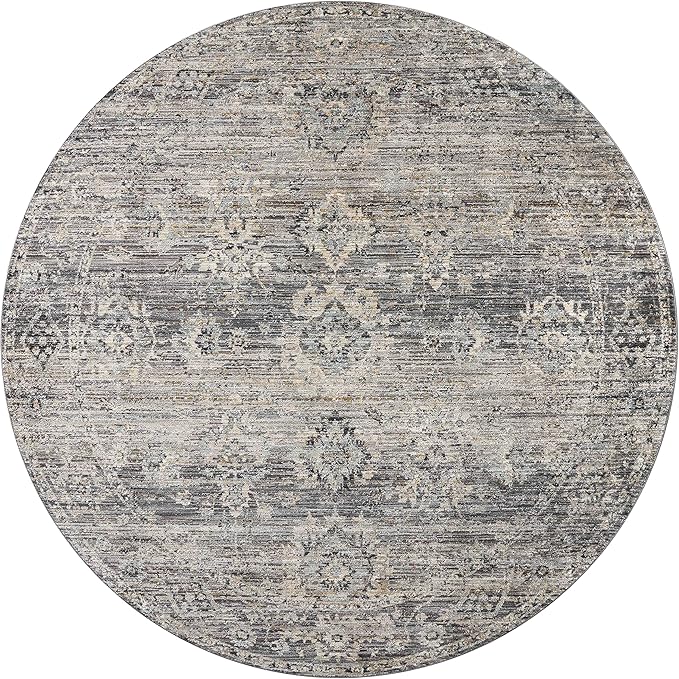 Loloi Jean Stoffer Katherine Collection KES-05 Graphite/Jade 2'-7'' x 10'-0'', .25" Pile Height, Runner Rug