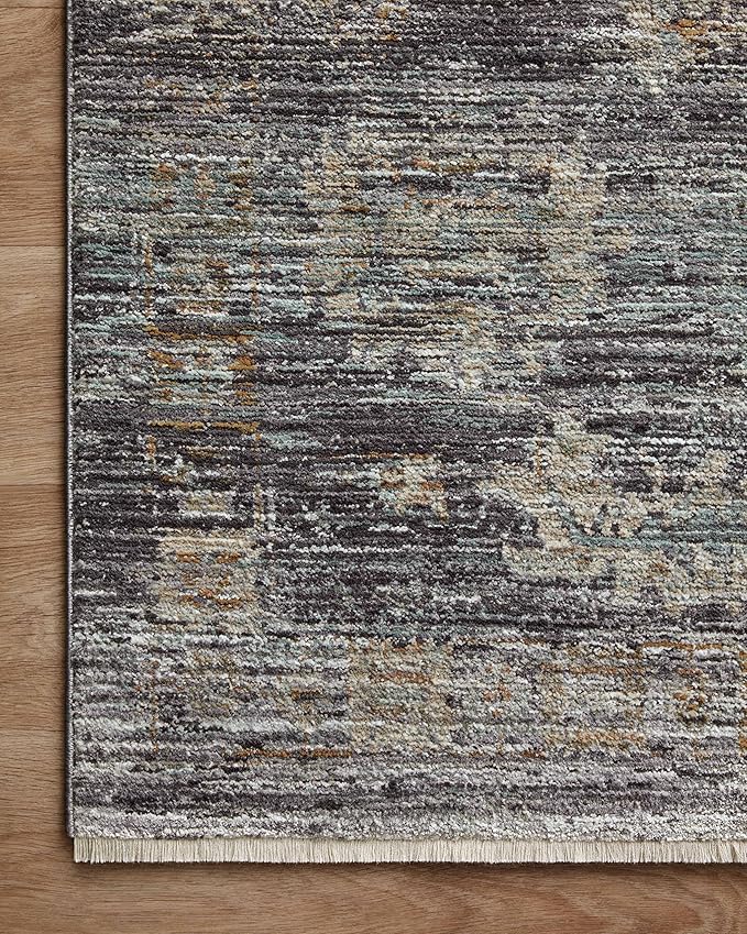 Loloi Jean Stoffer Katherine Collection KES-04 Ink/Jade 7'-10'' x 7'-10'', .25" Pile Height, Round Area Rug