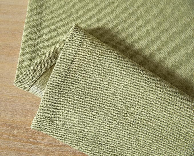 ZeeMart Burlap Style Farmhouse Table Runners 72 Inches Long, Sage Green Rustic Woven Dining Table Runner for Everyday Use, 14x72 Inches, Light Sage Green