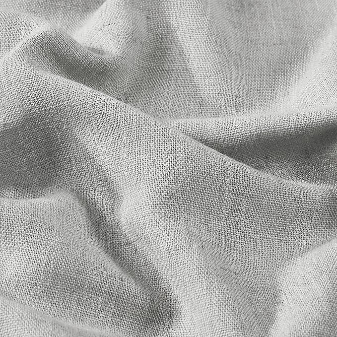 Vision Home Light Gray Pinch Pleated Full Blackout Curtains Linen Blended Thermal Insulated Window Panels 102 inch for Bedroom Living Room Darkening Grey Pleat Drapes with Hooks Back Tab 60"Wx102"Lx1