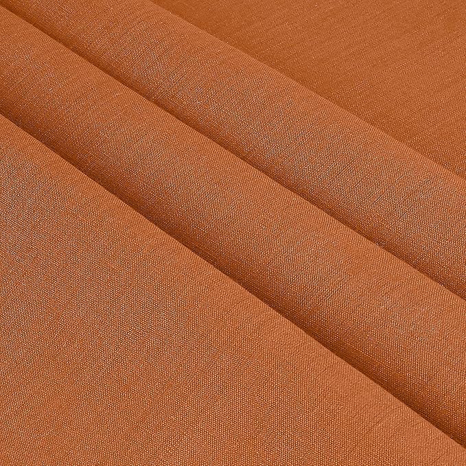 D'Moksha Homes Linen Rust Tablecloth 60 x 120 Inch - 100% Pure Linen Rectangular Tablecloth - Machine Washable Table Cloth for Fall, Thanksgiving, Holiday