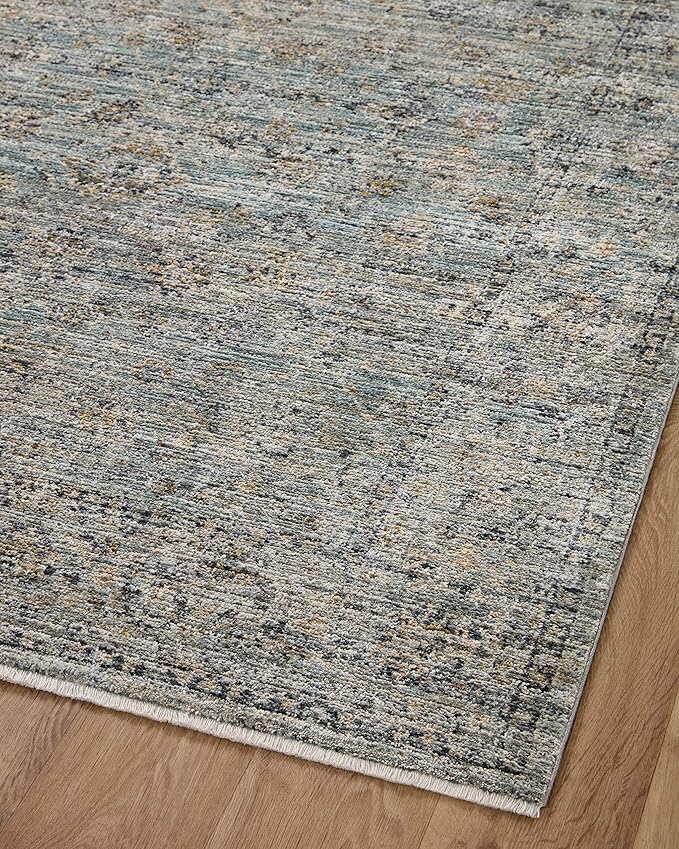 Loloi Jean Stoffer Katherine Collection KES-01 Ocean/Gold 5'-3'' x 7'-9'', .25" Pile Height, Area Rug