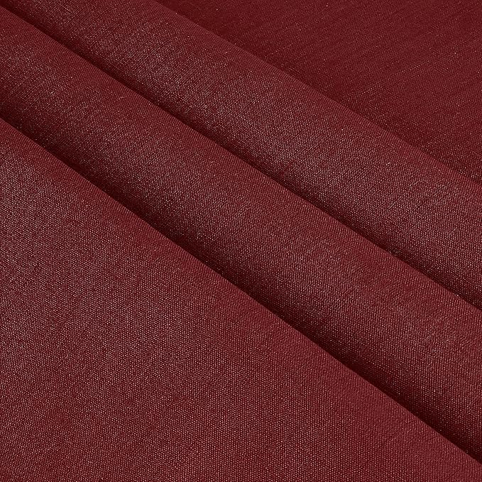 D'Moksha Homes Linen Tablecloth 60 x 108 Inch - 100% Pure Linen Dark Red Tablecloth for Rectangle Tables - Machine Washable Table Cloth for Fall, Thanksgiving, Christmas, Holiday