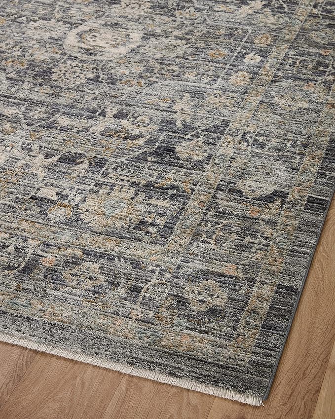 Loloi Jean Stoffer Katherine Collection KES-03 Midnight/Tobacco 5'-3'' x 7'-9'', .25" Pile Height, Area Rug