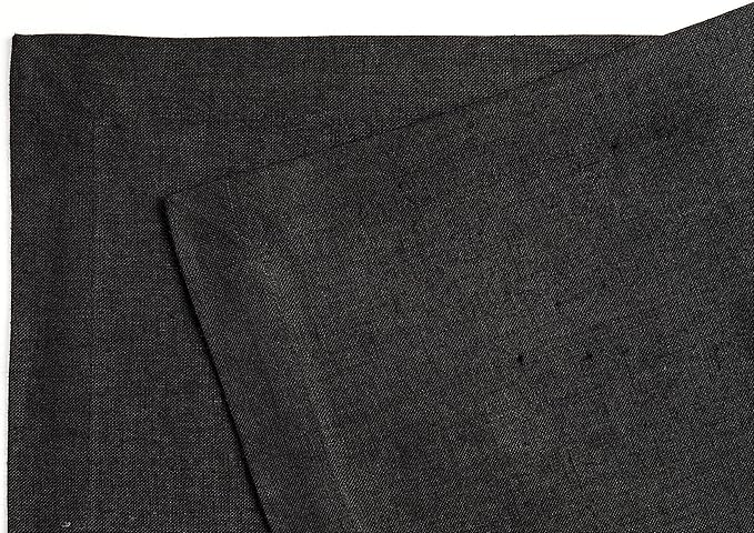 Solino Home Linen Black Placemats Set of 6 - 100% Pure Linen Placemats 14 x 19 Inch for Winter, Christmas, Holiday, New Year - Fete