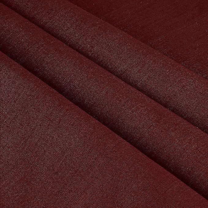 D'Moksha Homes Linen Tablecloth 60 x 102 Inch - 100% Pure Linen Dark Red Table Cloth for Rectangle Tables - Machine Washable Cloth Tablecloth for Fall, Thanksgiving, Christmas, Holiday