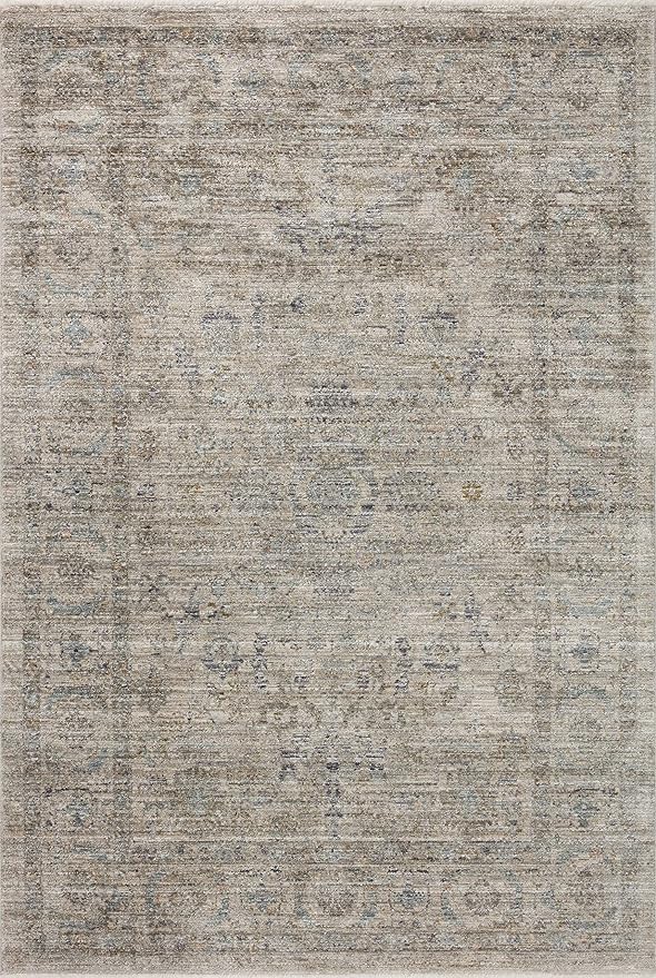 Loloi Jean Stoffer Katherine Collection KES-03 Beige/Mist 5'-3" x 7'-9", .25" Pile Height, Area Rug