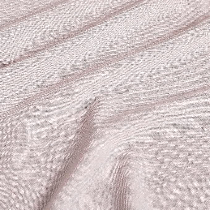 Vision Home Soft Pink Pinch Pleated Full Blackout Curtains Linen Blended Room Darkening Window Curtains 112 inch for Living Room Bedroom Thermal Insulated Pinch Pleat Drapes with Hooks 60" Wx112 Lx1