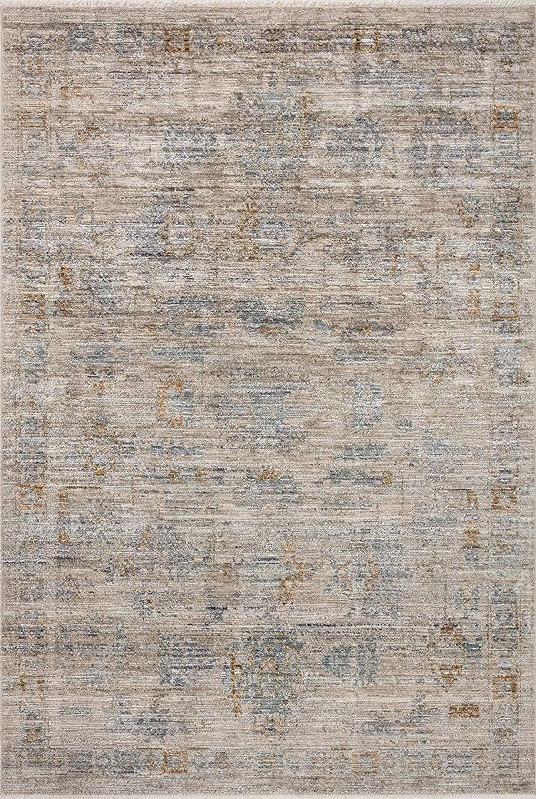 Loloi Jean Stoffer Katherine Collection KES-04 Pebble/Ocean 5'-3'' x 5'-3'', .25" Pile Height, Round Accent Rug