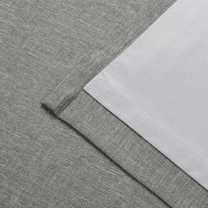 Vision Home Charcoal Grey Pinch Pleated Full Blackout Curtains Room Darkening Window Curtains 90 inch for Living Room Bedroom Thermal Insulated Pinch Pleat Drapes with Hooks Back Tab 2 Panel 40"Wx90"L